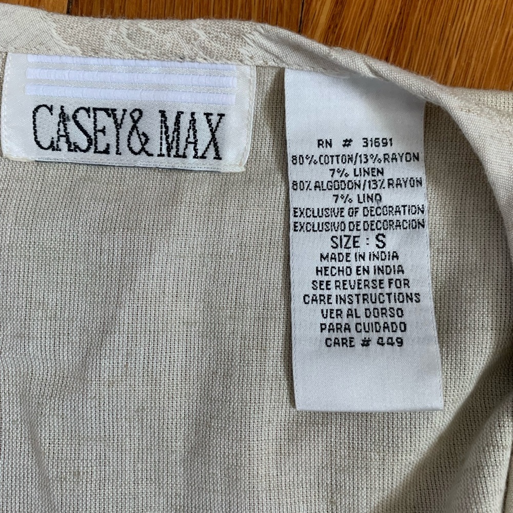 Vintage linen beaded embroidered vest - Picture 6 of 9